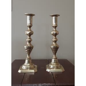 Vintage Pair of Brass Candlesticks